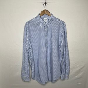 Brooks Brothers Blue Stripped Button Down Long Sleeve Shirt Size XL